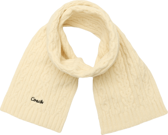 Women's Embroidered Cable-Knit Muffler Scarf