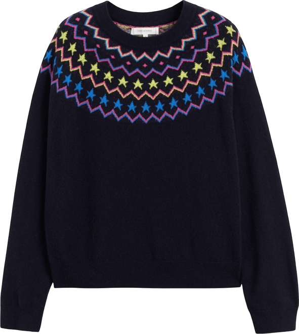 Women's Wool Cashmere Star Yoke Sweater