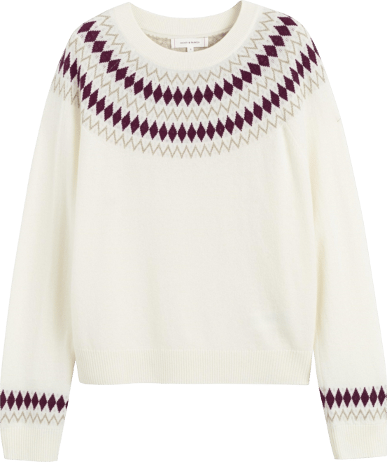 Women's Wool Cashmere Diamond Fair Isle Sweater