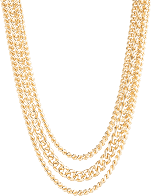 Gold-Tone Multirow Collar Necklace