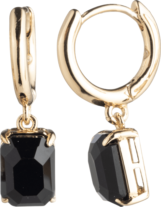 Glass Stone Drop Huggie Earrings