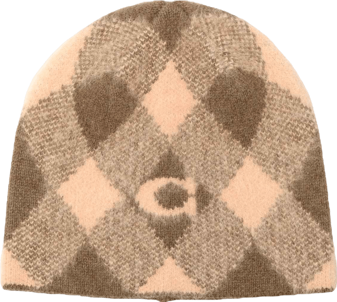 Women's Argyle Knit Beanie Hat