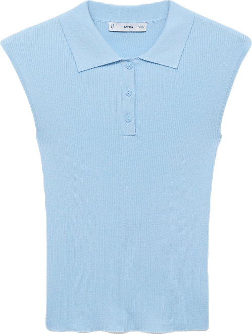 Women's Polo-Neck Knitted Top