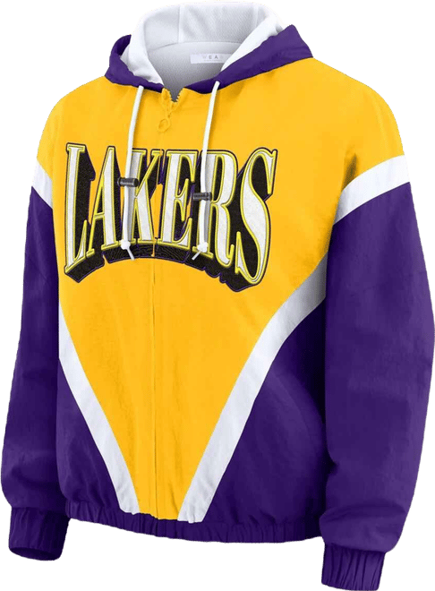 Women's Gold/Purple Los Angeles Lakers Color Block Full-Zip Windbreaker Jacket