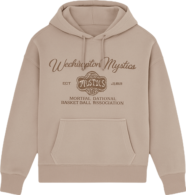 Women'sTan Washington Mystics Washed Pullover Crewdie