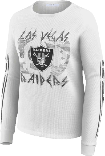 Women's White Las Vegas Raiders Graphic Waffle Long-Sleeve T-Shirt