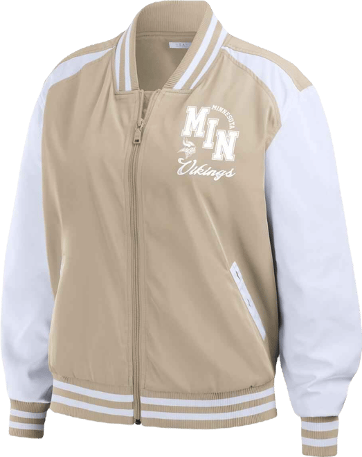 Women's Tan Minnesota Vikings Tonal Full-Zip Bomber Jacket