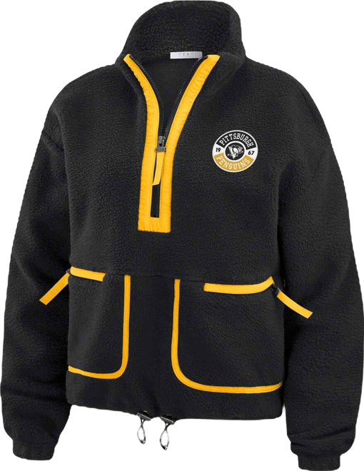Women's Black Pittsburgh Penguins Polar Fleece Half-Zip Jacket