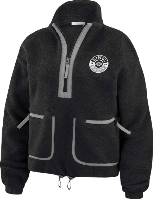 Women's Black Los Angeles Kings Polar Fleece Half-Zip Jacket