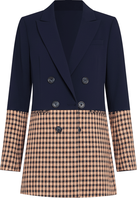 Petite Houndstooth Color Block Jacket