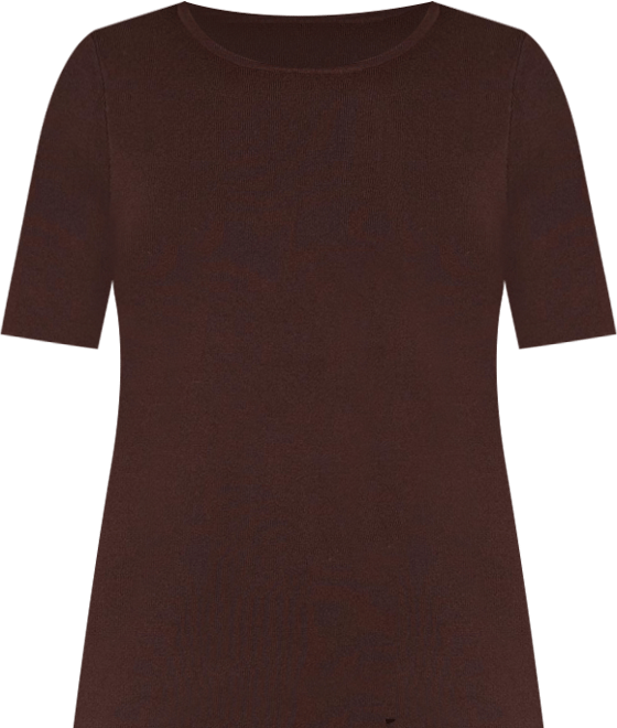 Women's Petite Fine-Rib Crewneck Sweater T-Shirt