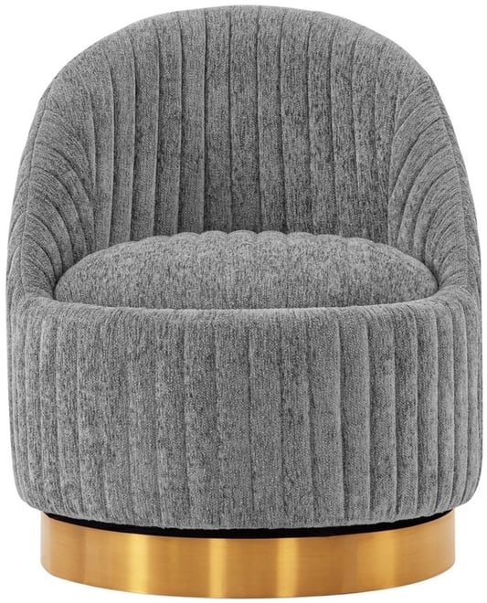 Leela Modern 31.5" Chenille Upholstered Swivel Accent Chair