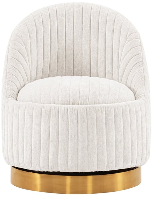 Leela Modern 31.5" Chenille Upholstered Swivel Accent Chair