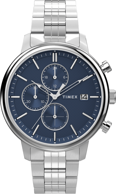 Men's Analog Silver-Tone Stainless Steel Watch, 45mm