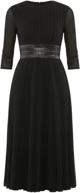 Women's Shimmering 3/4 Sleeve A-Line Midi Dress