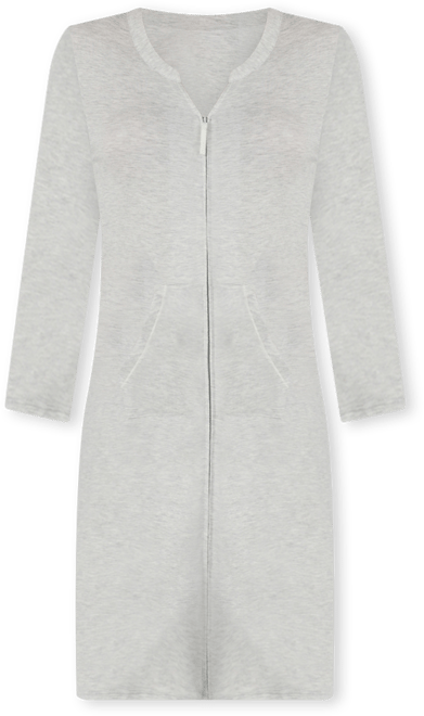 Women's Zip-Front 3/4-Sleeve Robe