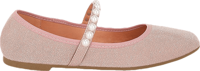 Corphee Pearl Strapped Glitter Ballerinas Women