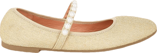 Corphee Pearl Strapped Glitter Ballerinas Women