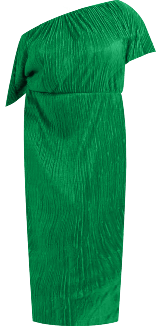 Women's Off-The-Shoulder Plisse Midaxi Dress