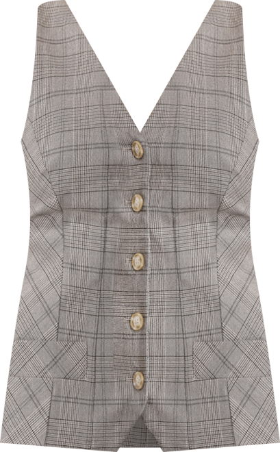 Women's Plaid Sleeveless Vest