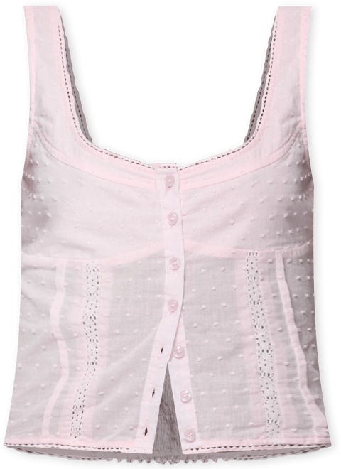 Womens Embroidered Cotton Button Up Top