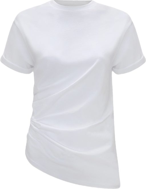 Gathered T-Shirt In White