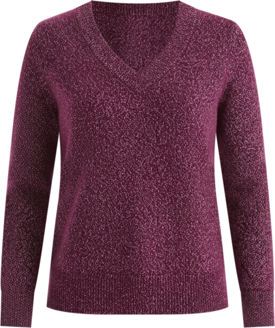 Women's V-Neck Shine Sweater, Macy's Exclusive