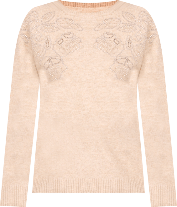 Women's Embellished Detail Long Sleeve Sweater