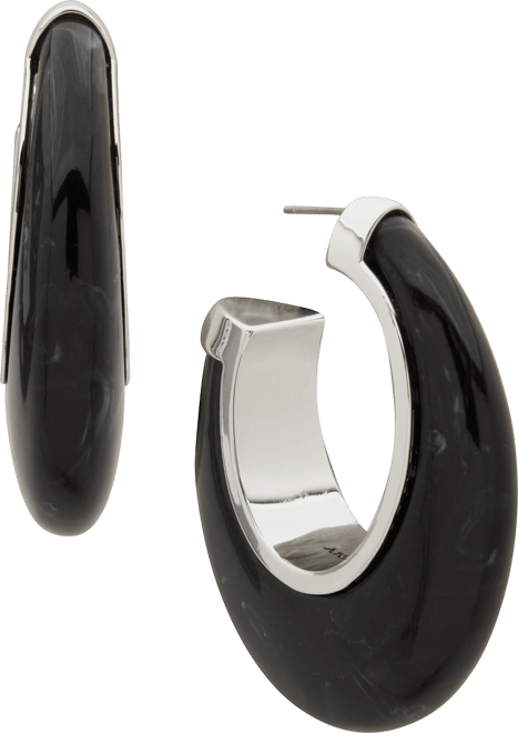 Open Blue Resin Hoop Earrings