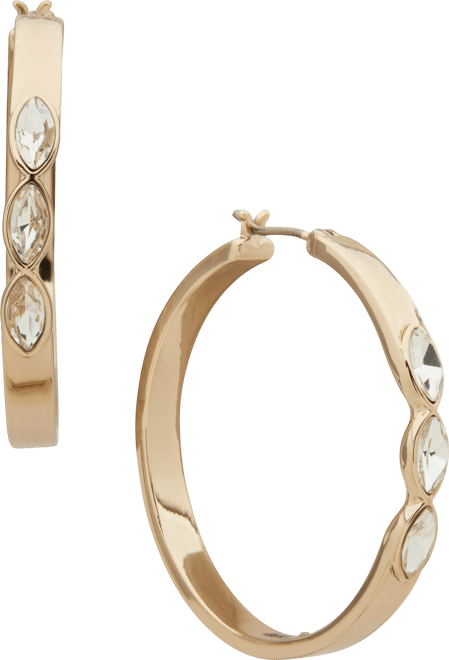 Marquise Crystal Stone Hoop Earrings