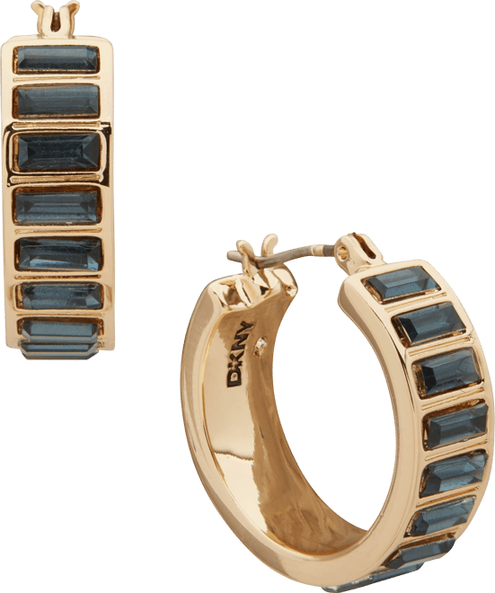 Polished Stone Hoop Earrings