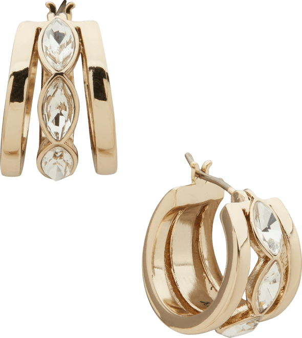 Marquise Gold-Tone Split Hoop Earrings