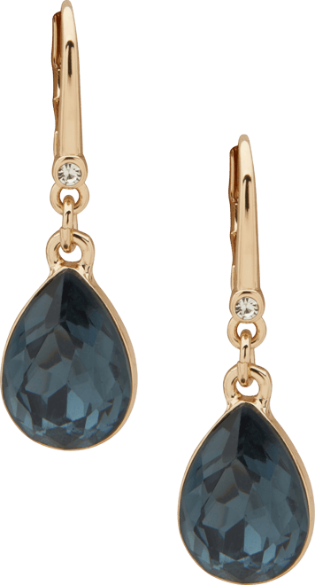 Faceted Stone Gold-Tone Teardrop Earrings