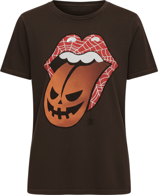 Women's Rolling Stones Pumpkin Tongue Crew Neck T-Shirt
