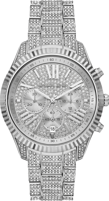 Women's Lexington Chronograph Silver-Tone Stainless Steel Watch, 42mm
