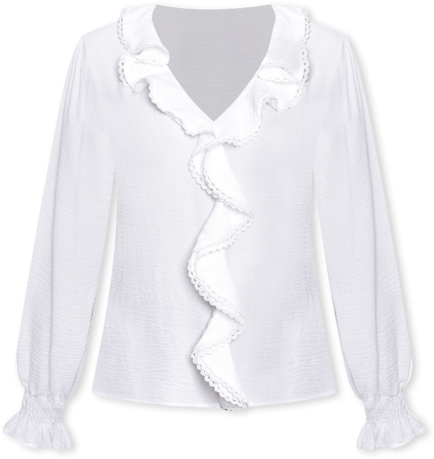 Women's Short Sleeve Ruffle Front Top