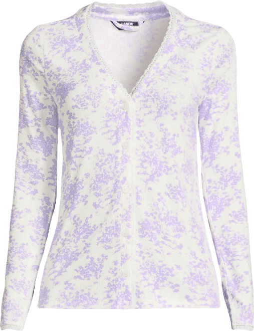 Women's Pointelle Long Sleeve Sleep Cardigan