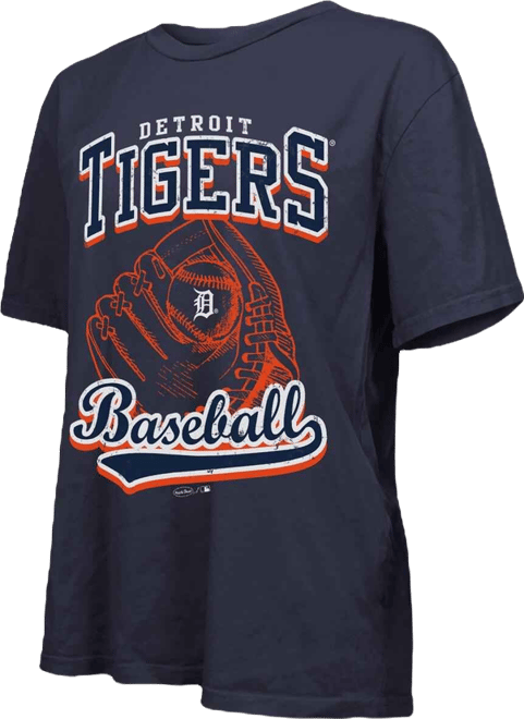Women's Navy Detroit Tigers Oversized First Base T-Shirt