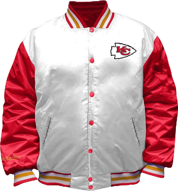 Women's White Kansas City Chiefs Plus Size Full-Snap Satin Jacket