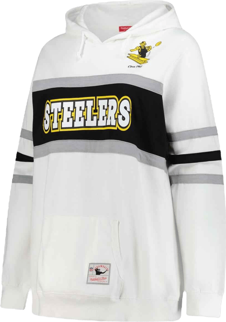 Women's White Pittsburgh Steelers Plus Size Head Coach Throwback Pullover Hoodie