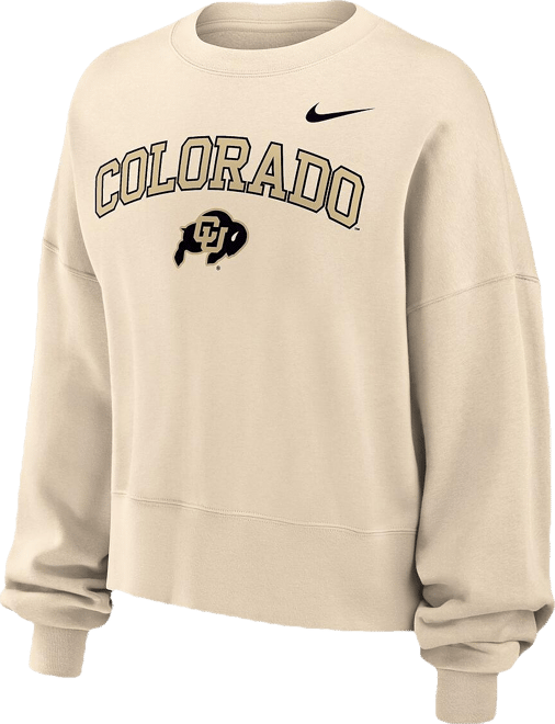 Women's Natural Colorado Buffaloes Phoenix Fleece Oversized Cropped Sweatshirt