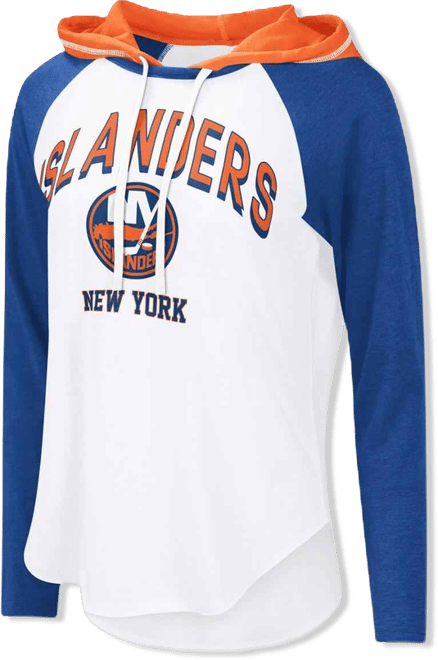 Women's White New York Islanders Vip Raglan Long Sleeve Hoodie T-Shirt