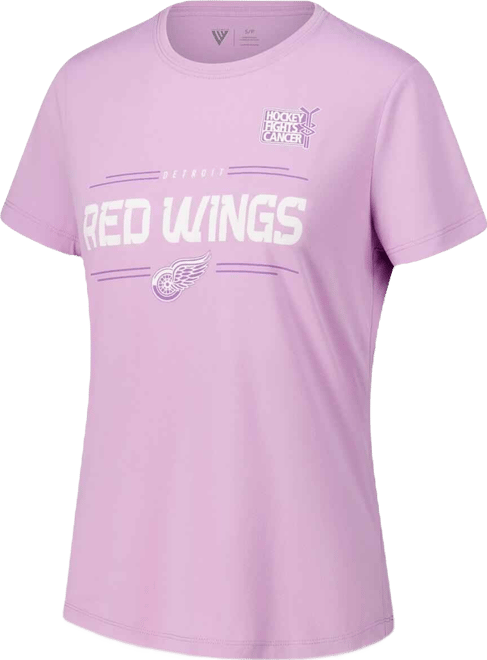 Women's Dylan Larkin Lavender Detroit Red Wings Hockey Fights Cancer Anthem Name Number T-Shirt
