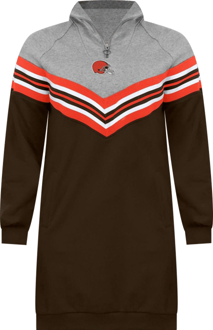 Women's Brown/Heather Gray Cleveland Browns Chevron Stripe Dress