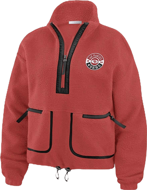 Women's Scarlet San Francisco 49ers Polar Fleece Half-Zip Jacket