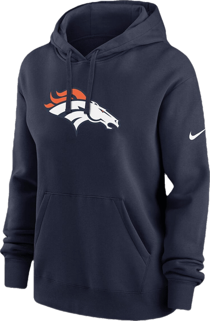 Women's Navy Denver Broncos Club Fleece Pullover Hoodie