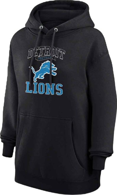 Women's Black Detroit Lions Team Logo Graphic Fleece Tri-Blend Pullover Hoodie
