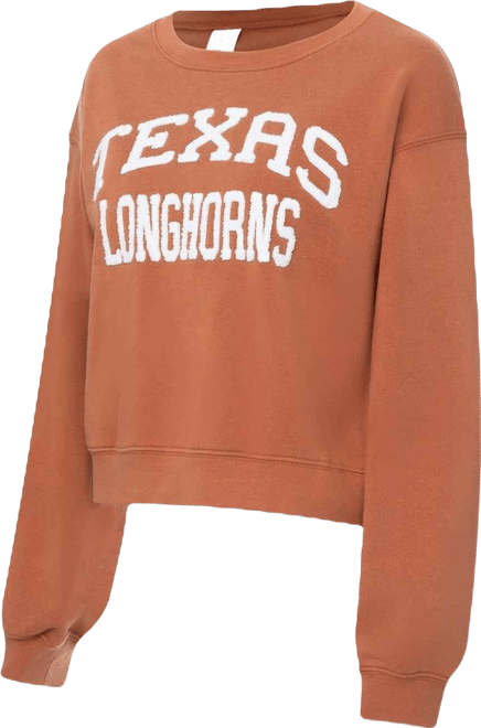 Women's Texas Orange Texas Longhorns Chenille Cropped Sweatshirt