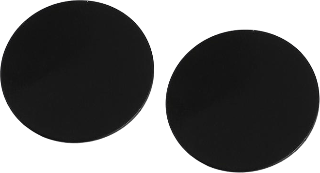 Women's Black Minimal Circular Stud Earrings