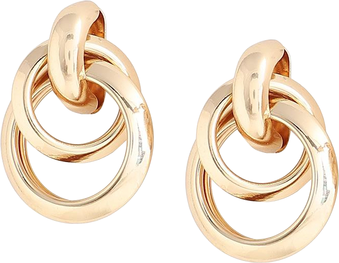 Women's Gold Twisted Metallic Drop Earrings